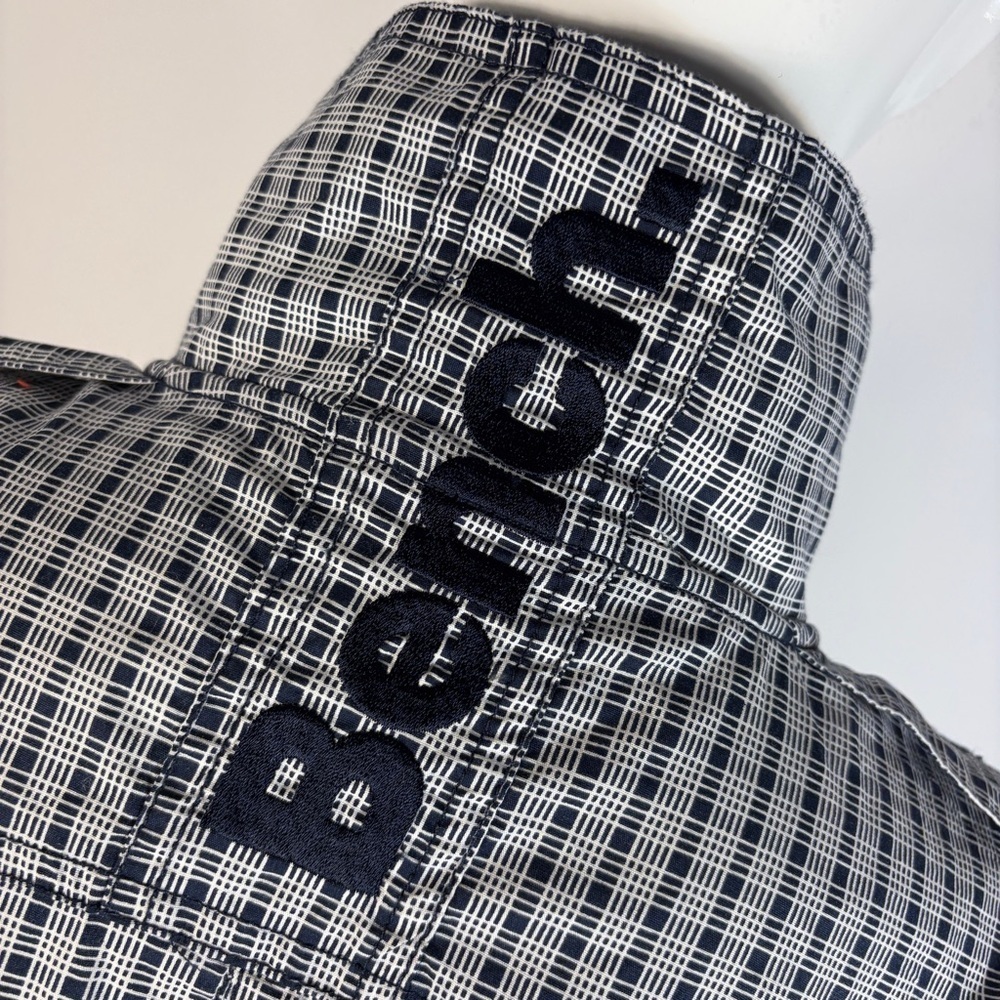 Y2K Gingham Raincoat - Cyber Grunge Plaid Utility Jacket - Belted Bench L - Picture 5 of 12